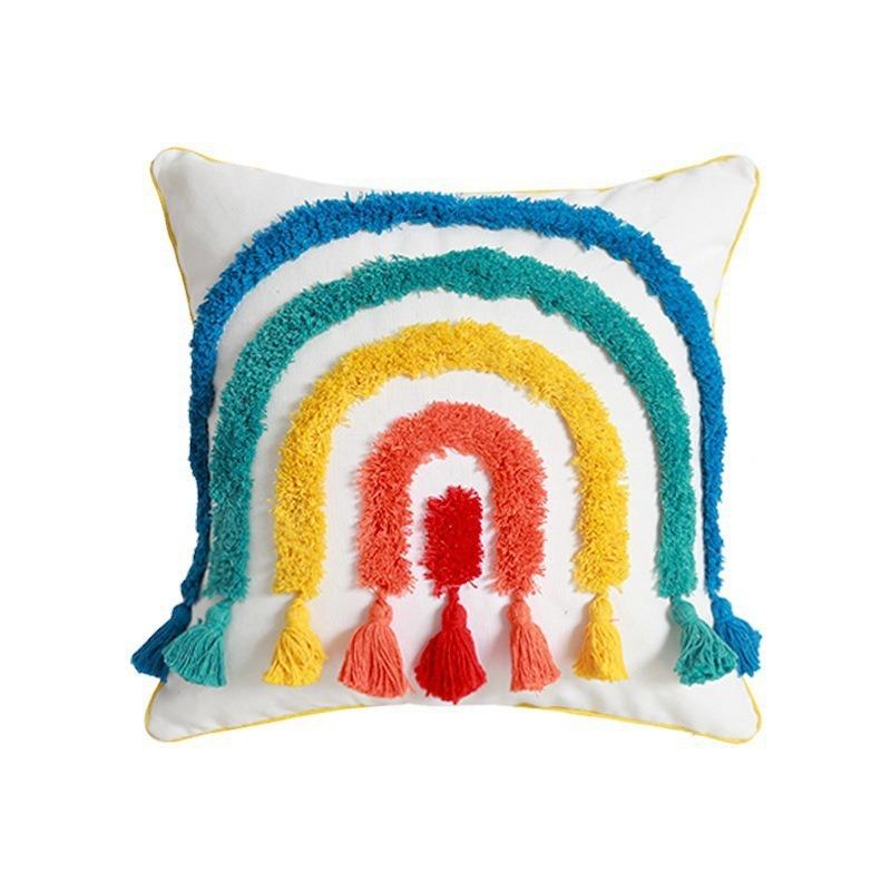 クッションカバー 子供 キッズ カートゥーン INSスタイル ピンク 房飾り 抱き枕カバー ホームデコレー..