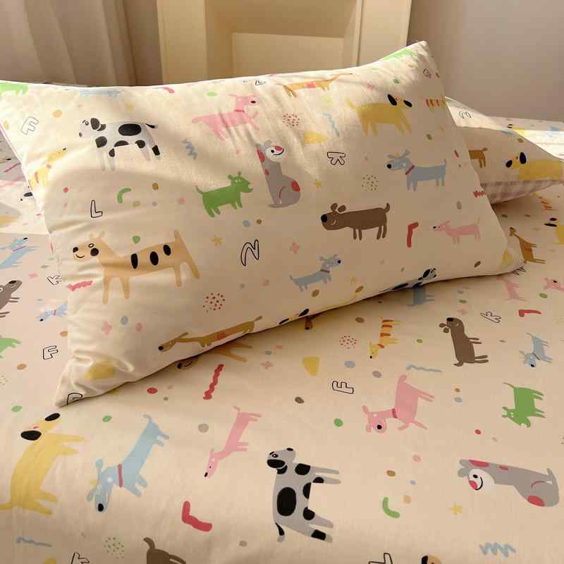 枕カバー 春夏 綿100% 48×74cm 学生 子供 シングル かわいい いちご 犬 猫 花柄 格子柄