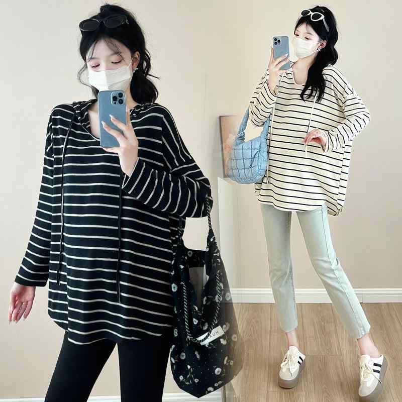 Tシャツ レディース 秋冬 新作 長袖 ストライプ柄 妊婦 産前産後 ゆったり ルームウェア 部屋着 普段使い