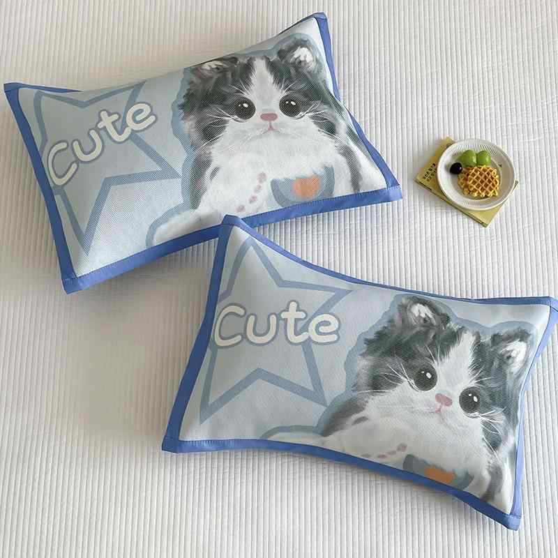 枕カバー キッズ ベビー 接触冷感 30x50cm 40x60cm 保育園 幼稚園 子供用 再生繊維 猫柄 かわいい 小熊