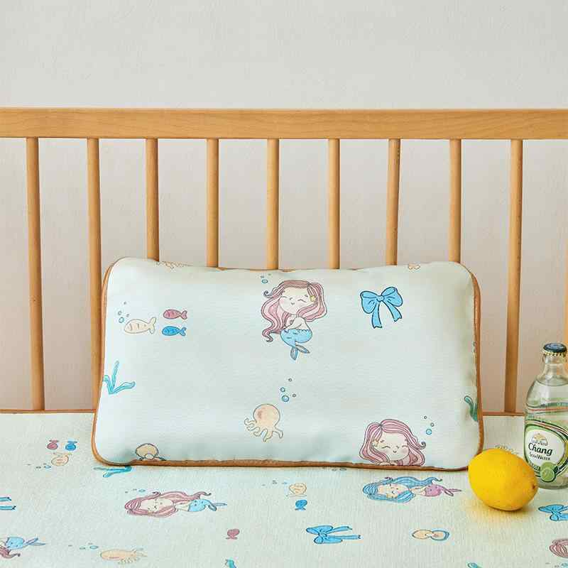 枕カバー キッズ 接触冷感 30 50cm 保育園 ベビー 枕カバー 綿100％ かわいい カートゥーン柄 ホワイト