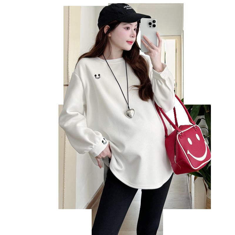 ワンピース レディース マタニティ 妊婦 Tシャツ トレーナー チュニック 大きいサイズ トップス 長袖 春秋冬 TR面料 中国風 文艺復古 個性 普段使い(4)