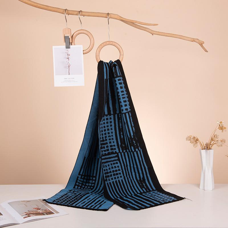 マフラー 男性用 ストール 秋冬 防寒 保温 襟巻き ショール ポリエステル 色織り 平織り 180cm×32cm