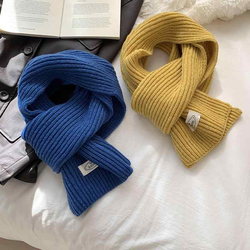 マフラー レディース 秋冬 韓国風 ニット 防寒 保温 学生 無地 赤 紺色 カシミヤ ウール 暖かい ショール ひざ掛け ストール