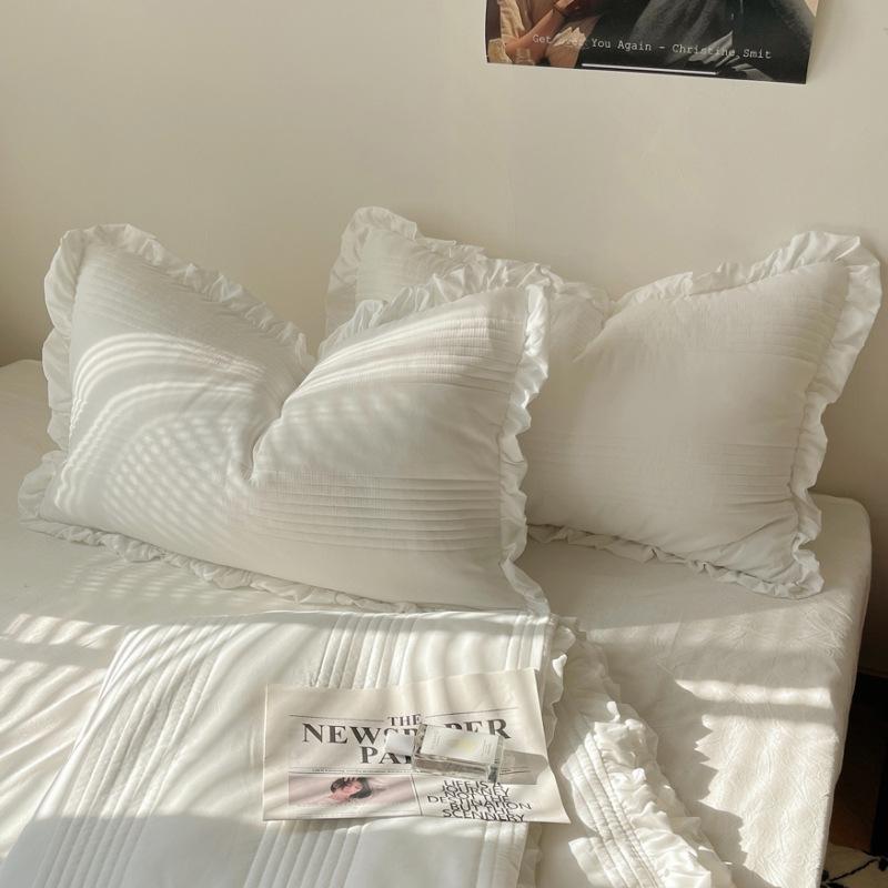 枕カバー INS風 48 74cm ポリエステル キルティング 学生 寮 海塩ブルー 霧グレー ジャスミンパープル ..