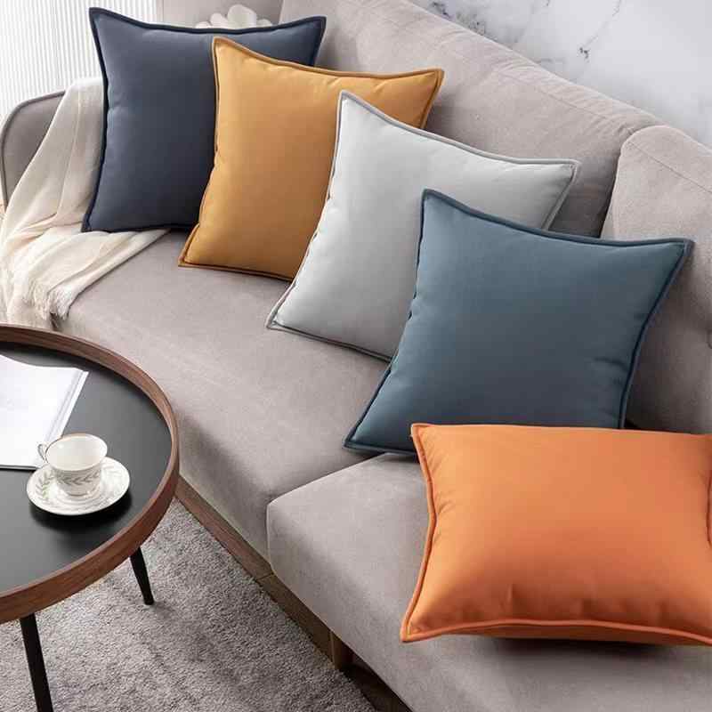抱枕 リビング ルーム ソファ 背もたれ クッション ホテル 長方形 抱き枕 カバー 車用 腰 枕 首枕 無地 オレンジ ライトグレー グレー カーキ 淡いピンク クラシックブルー マスタード オリーブグリーン ネイビー 40cm 45cm 50cm 6