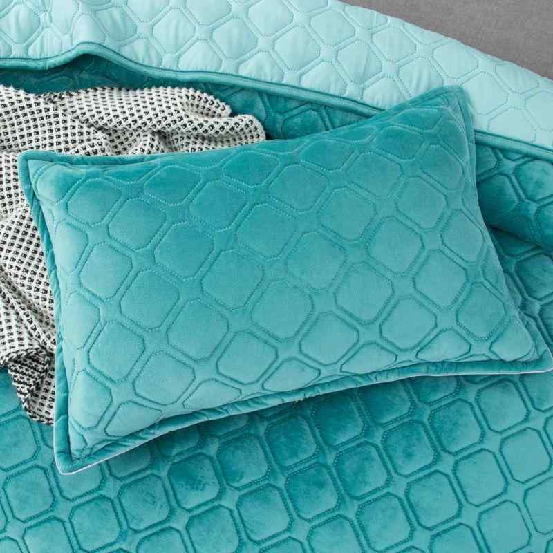 枕カバー ペア 水晶绒 珊瑚绒 ポリエステル 48x74cm 家庭用 シングル 無地 シンプル 墨绿色 玫红色 西..