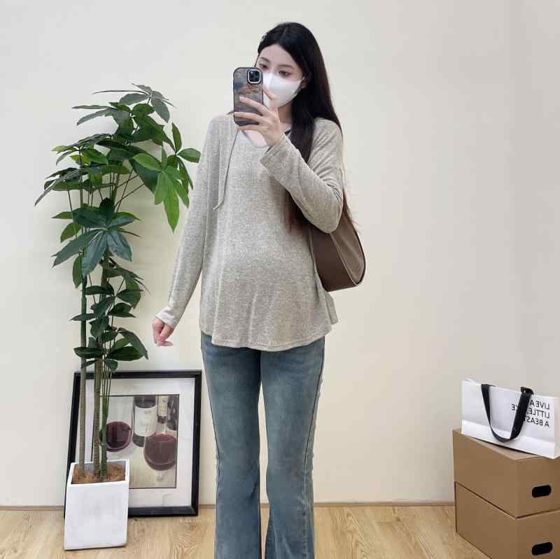 Tシャツ レディース マタニティ 妊婦 トップス 長袖 カットソー 綿混紡 授乳 ゆったり 大きめサイズ フ..