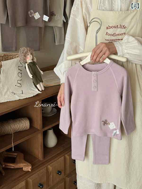 子供用パジャマ 女の子 秋物 ルームウェア 上下セット 長袖 快適 部屋着 寝巻き ピンク グレー ベージュ 水玉 ヒョウ柄 90cm 100cm 110cm 120cm 130cm 140cm