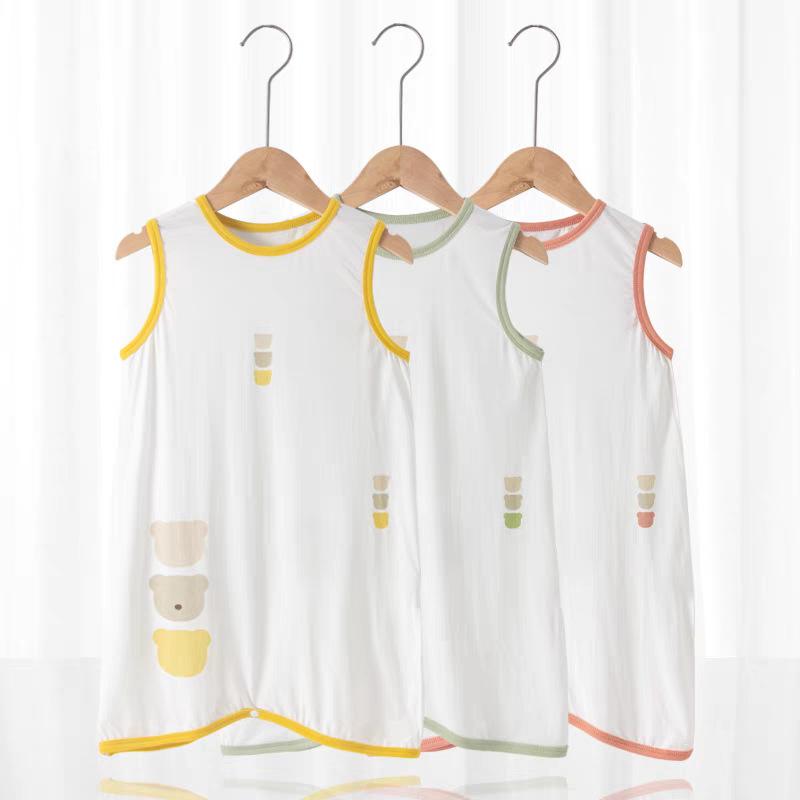 子供用 寝巻き ワンピース ベビー服 ノースリーブ 接触冷感 薄手 部屋着 パジャマ 赤ちゃん 女の子 モーダル 春夏