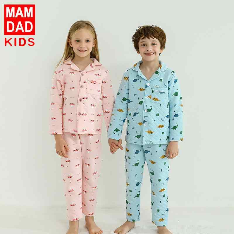 子供用パジャマ 上下セット キッズ 男女兼用 厚手 ニット 綿100％ 長袖 かわいい 動物柄 ピンク ホワイ..