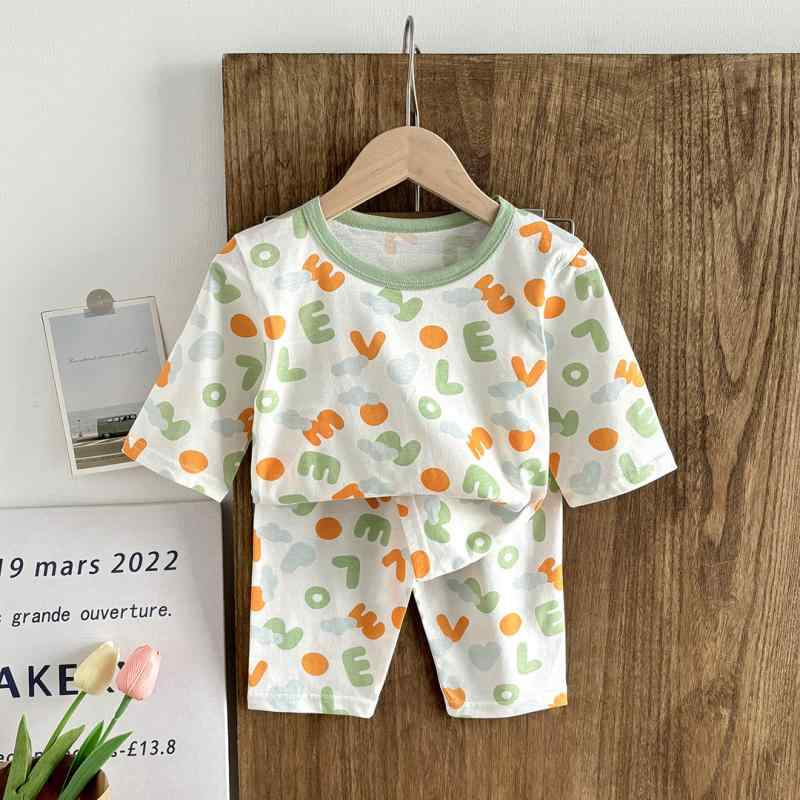 子供用パジャマ 上下セット ベビー服 春夏 薄手 半袖 7分袖 綿100% 接触冷感 吸湿速乾 かわいい ルームウェア 部屋着 男の子 女の子 80 90 100 110 120 130 140