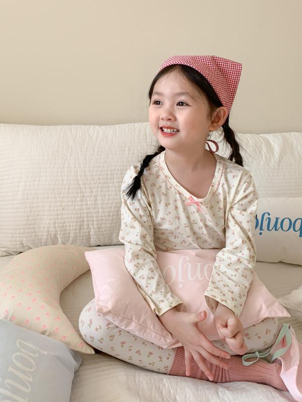 子供服 女の子 パジャマ 上下セット 綿 薄手 長袖 部屋着 寝巻き かわいい ウサギ柄 ピンク ブラック 80cm 90cm 100cm 110cm 120cm 130cm 140cm