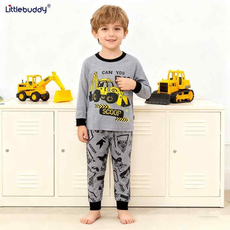 子供用パジャマ 男児向け 綿製ルームウェア 上下セット 90 95 100 110 120 130cm 春秋 保温 ブラック