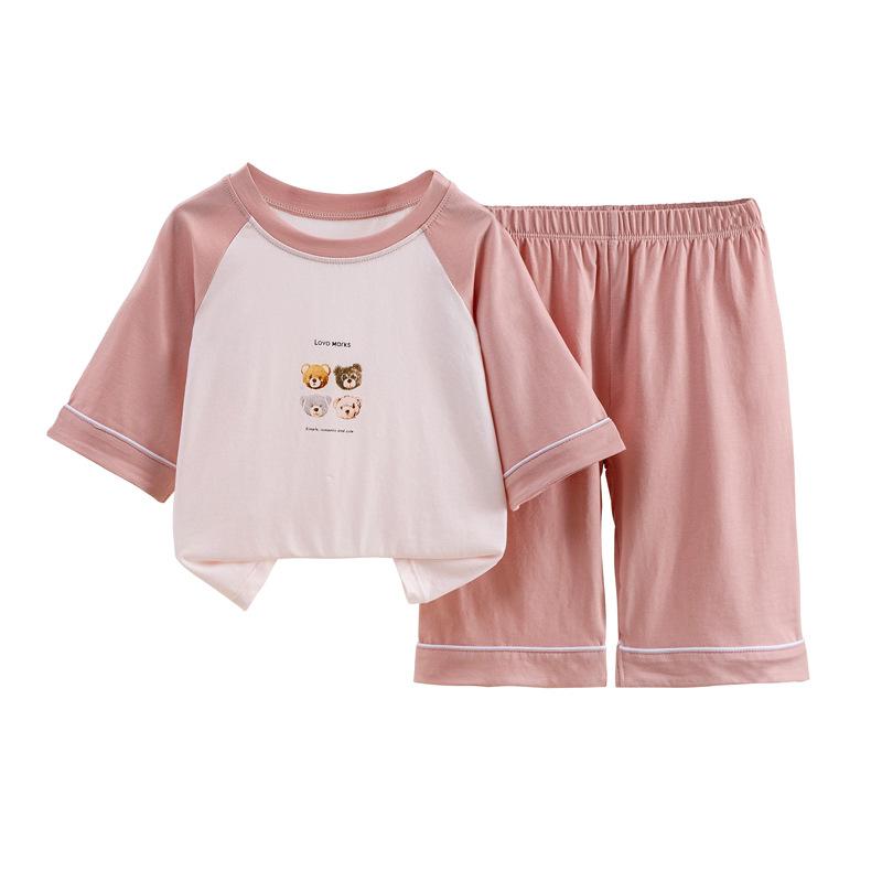 子供用ルームウェア 夏 半袖7分丈パンツ 上下セット 薄手 モダール 男の子 女の子 パジャマ 接触冷感 吸湿性 100 110 120 130 140