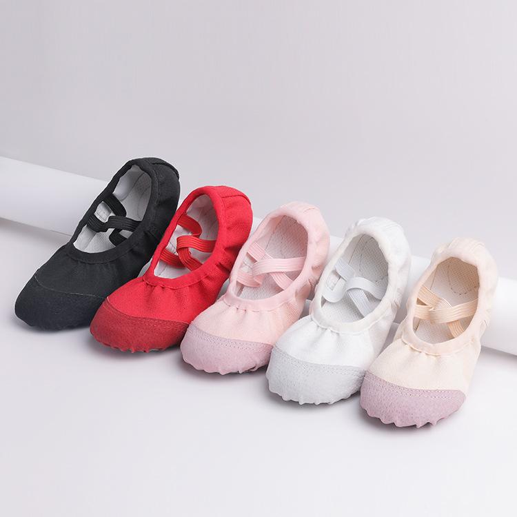 ダンスシューズ 子供 女の子 バレエシューズ 練習用 男性用 女性用 ソフトボトム 体操 帆布製 ホワイト..