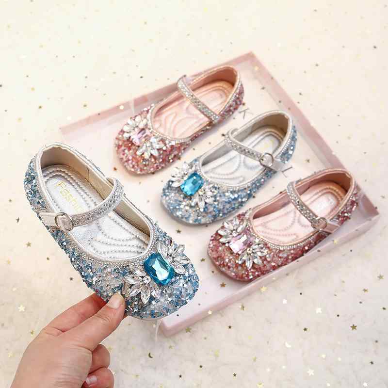 子供靴 女の子 小さな革靴 春秋 バレエシューズ プリンセスシューズ 蝶結び スパンコール 通気性 防水 ..
