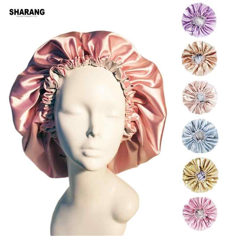 帽子 レディース プリンセス帽 サテン シルク 伸縮性 キャップ ナイトキャップ 防風 ピンク系 ブルー ..