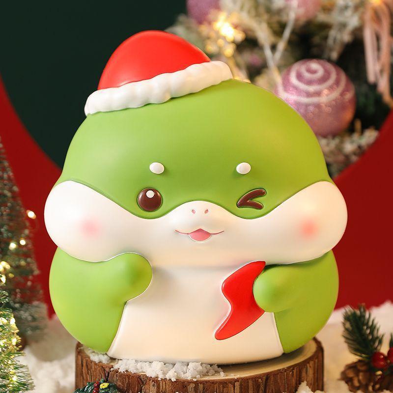 クリスマス 貯金箱 子供 向け 落下防止 蛇 へび スネーク 置き物 飾り デスクトップ 2025年 クリスマス..