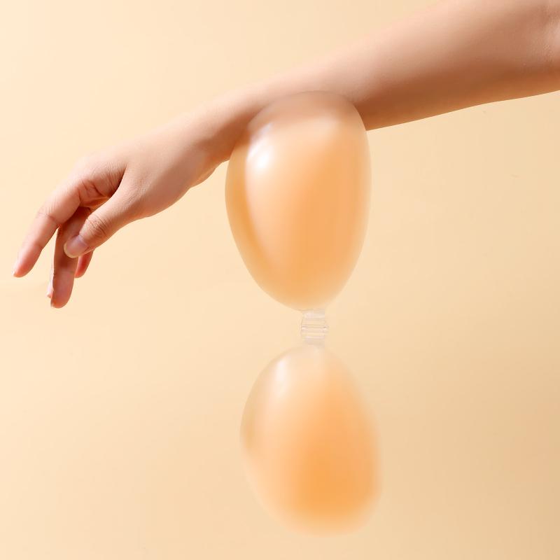 ブラジャー レディース シリコン ヌードブラ インナー 谷間メイク 円型 薄型 盛れる 寄せ上げ ホルターネック ストラップレス 結婚式 パーティー ドレス 水着 浅膚色 ピンク系 A B C D