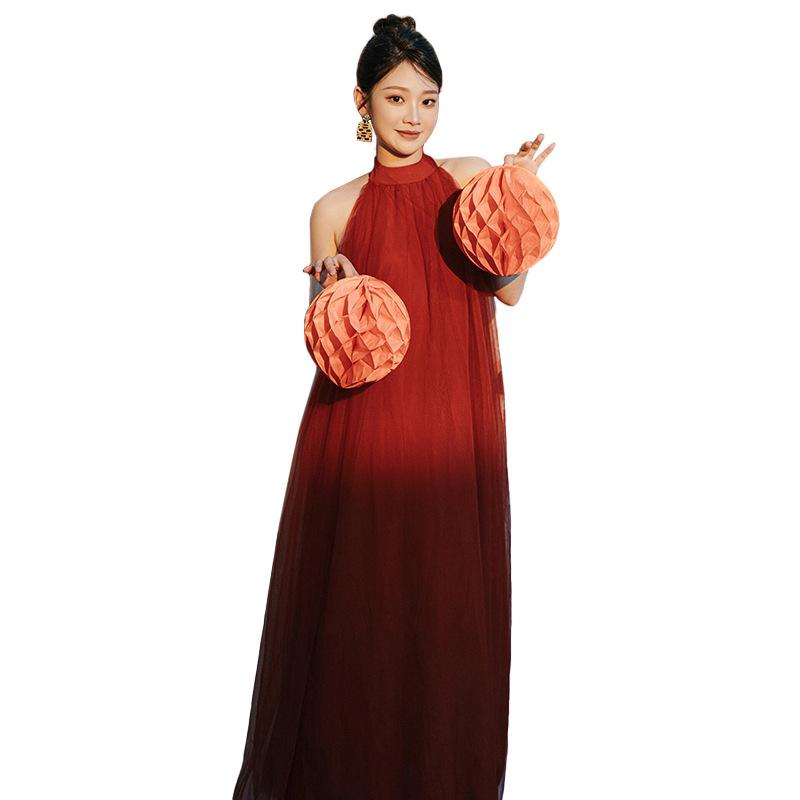 ワンピース レディース 新中式 チャイナドレス風ネック 高級感 軽紗 イブニングドレス ブライダル 結婚..