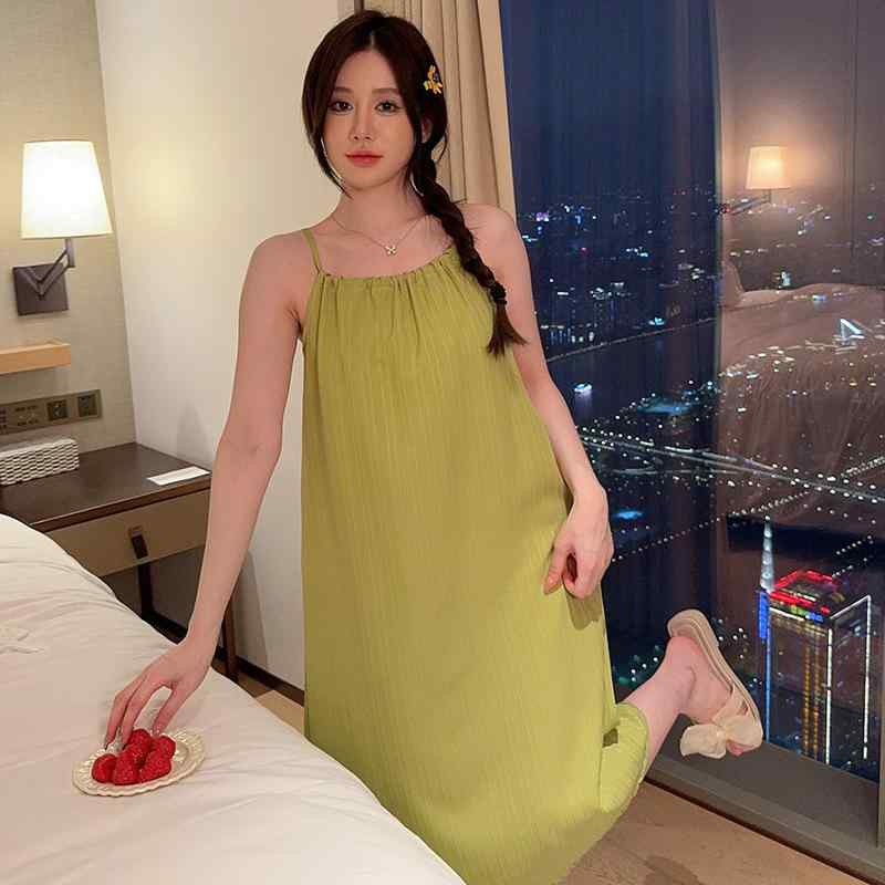 ワンピース レディース 薄手 接触冷感 ノースリーブ ルームウェア 部屋着 パジャマ 妊婦 マタニティ ロ..