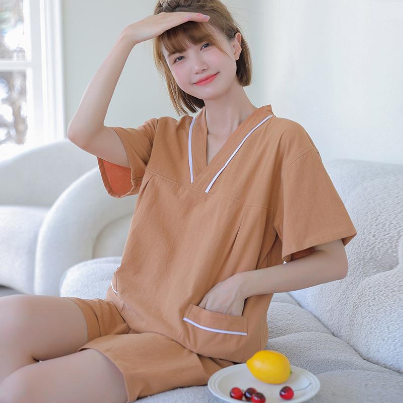 パジャマ レディース メンズ 浴袍 春季 綿 混紡 ルームウェア 寝巻き サウナ バスローブ 大きいサイズ ゆったり リラックス 通気