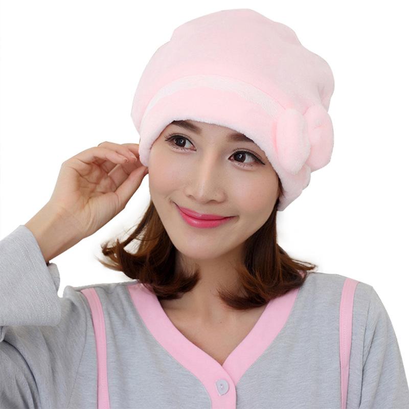 マタニティ帽子 産後帽子 秋冬 産婦帽子 コーラルベルベット 厚手 あったか ブルー ヨーロッパ 南米 東..