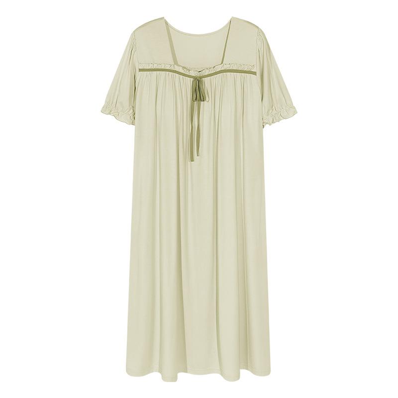 ワンピース レディース 接触冷感 モダール 半袖 ロング丈 パジャマ ルームウェア 部屋着 マタニティ 大..