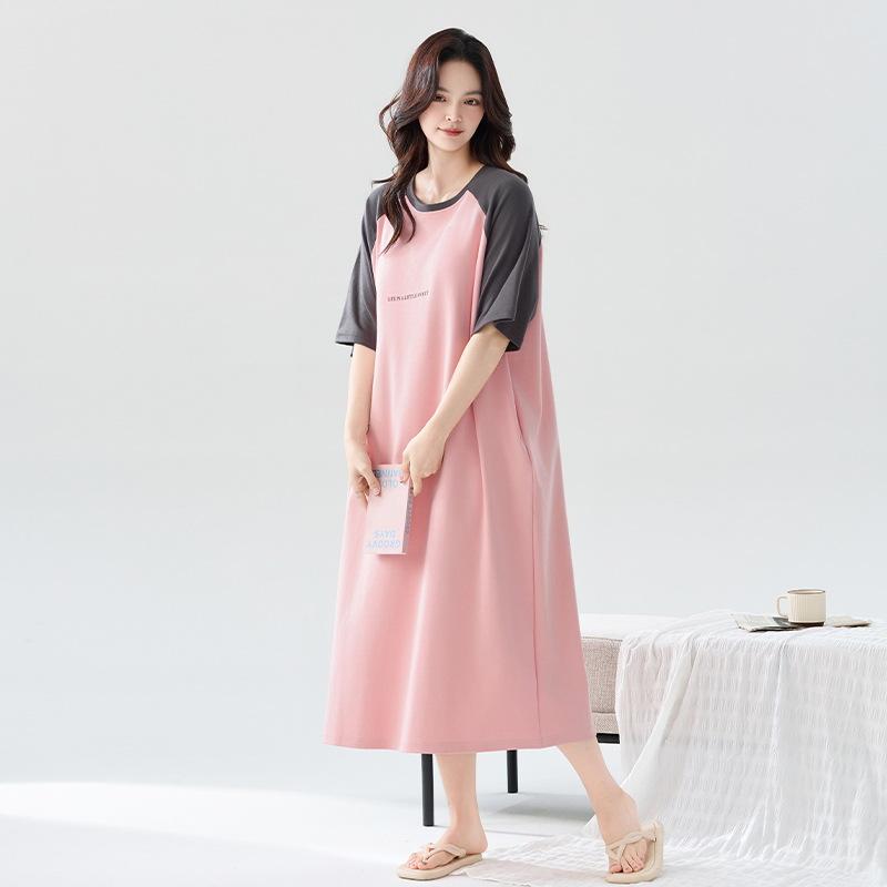 ワンピース レディース ルームウェア 抗菌 純綿 半袖 大きいサイズ ゆったり 妊婦 パジャマ 部屋着 涼..