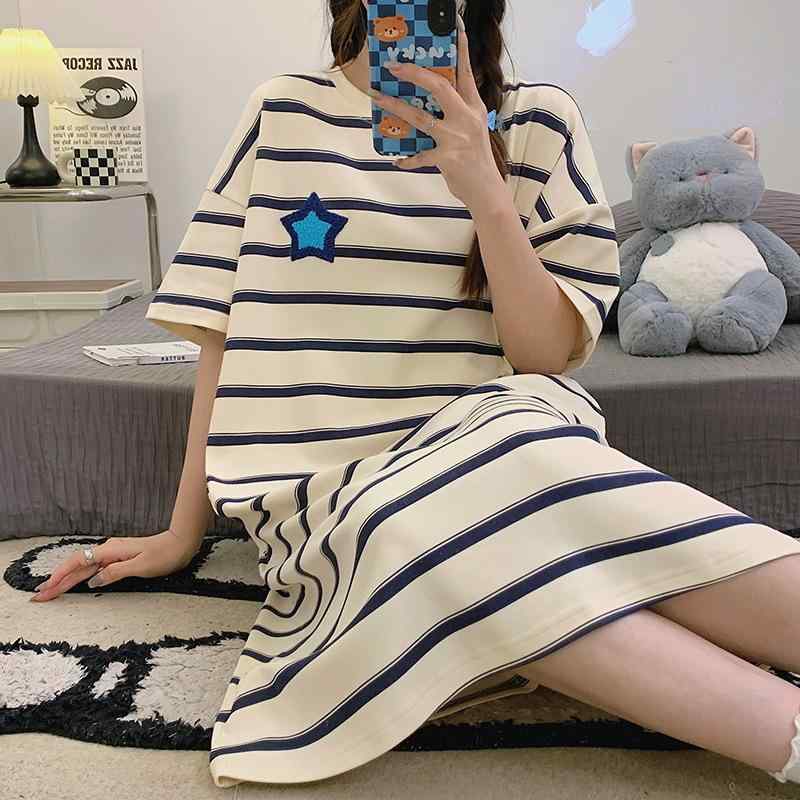 ワンピース レディース マタニティ 半袖 コットン 寝巻き 部屋着 大きいサイズ パジャマ かわいい 涼し..