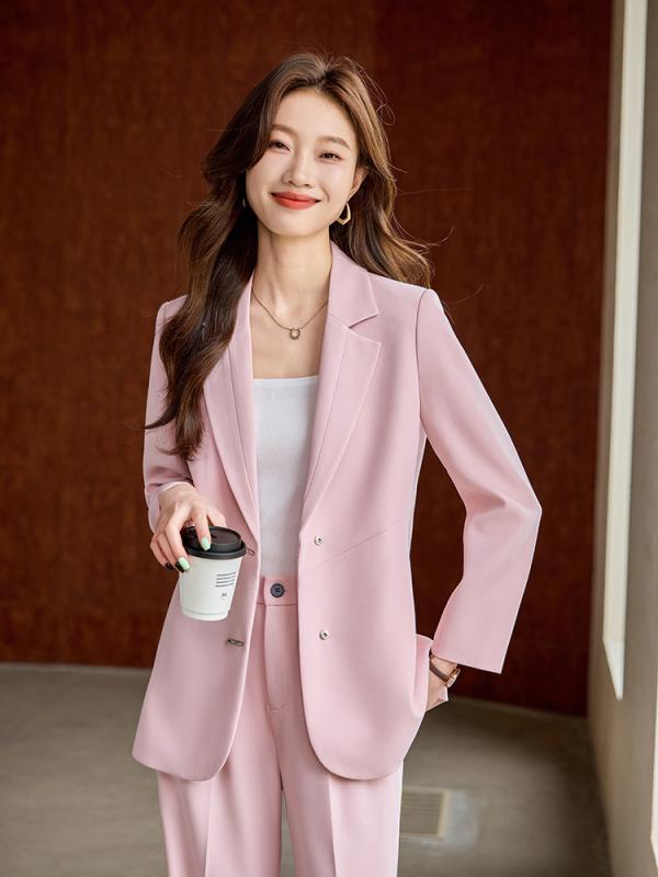 ジャケット レディース 長袖 フォーマル オフィス ポリエステル ピンク系 ブラック ミルクホワイト 事..