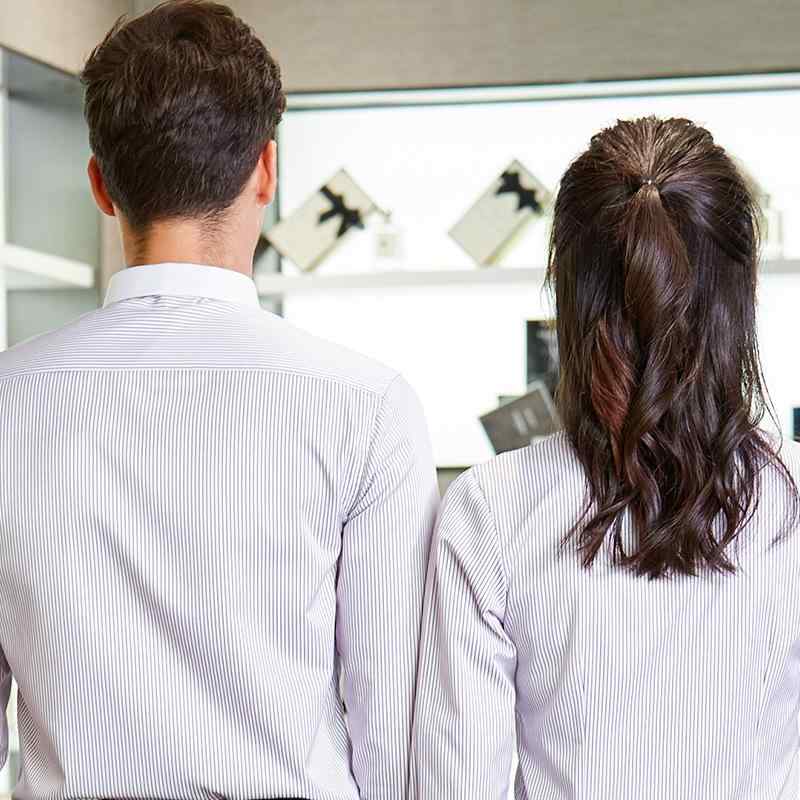 シャツ 男女兼用 オフィススタイル ストライプ柄 トップス 長袖シャツ ビジネス フォーマル 作業着 制服 スリムフィット 綿素材 ブルー系 パープル系