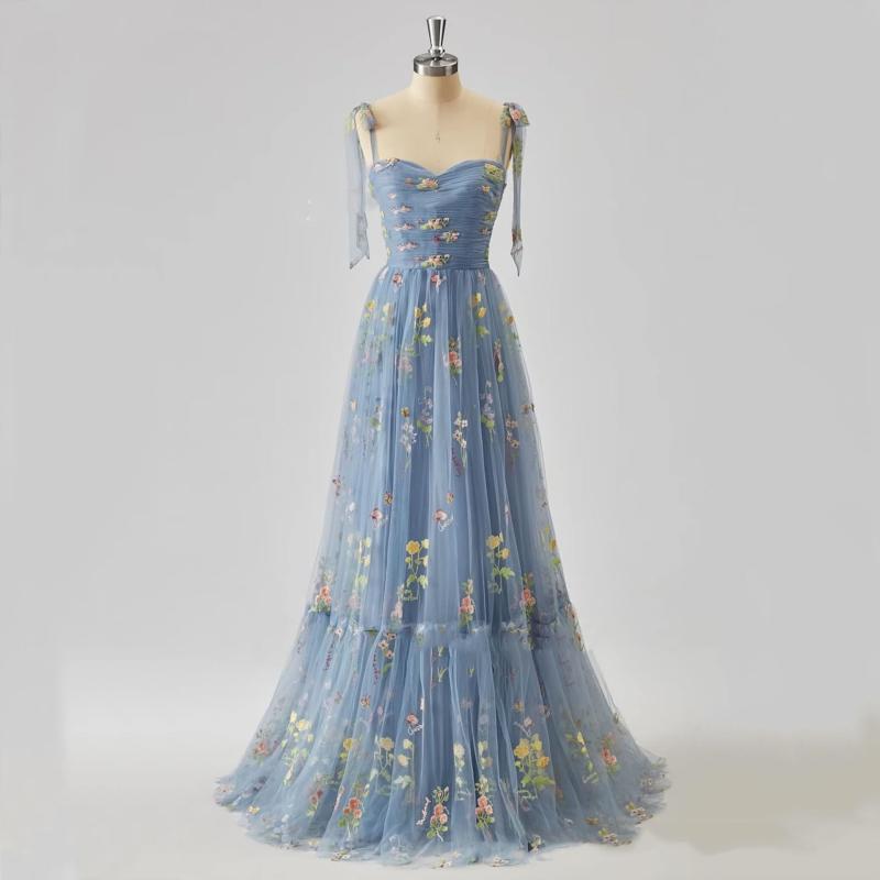 パーティードレス レディース ロング ポリエステル Aライン 花柄 ノースリーブ 結婚式 二次会 発表会 ..