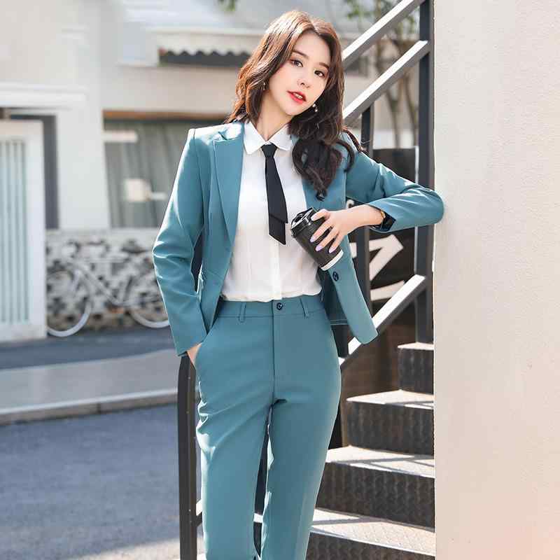 スーツ レディース 長袖 職業 フォーマル ポリエステル 仕事着 面接 販売 ブルー ブラック パンツ 白シャツ 黒ネクタイ S M L XL XXL XXXL XXXXL