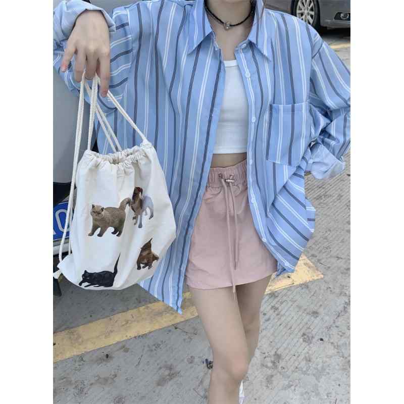 シャツ レディース 大きいサイズ ストライプ柄 リラックススタイル プリント柄 アルファベット柄 長袖 ..