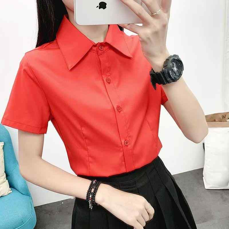 シャツ レディース 半袖 ブラウス オフィス フォーマル 薄手 ポリエステル 無地 切り替え 大サイズ 通..