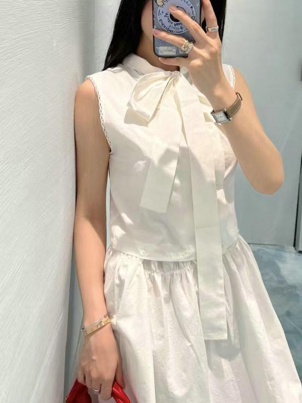 ワンピース レディース ノースリーブ 学院風 コットンリネン 2点セット 清楚 かわいい 純白 無袖ベスト 接触冷感 涼しい 普段使い মিষ্টি
