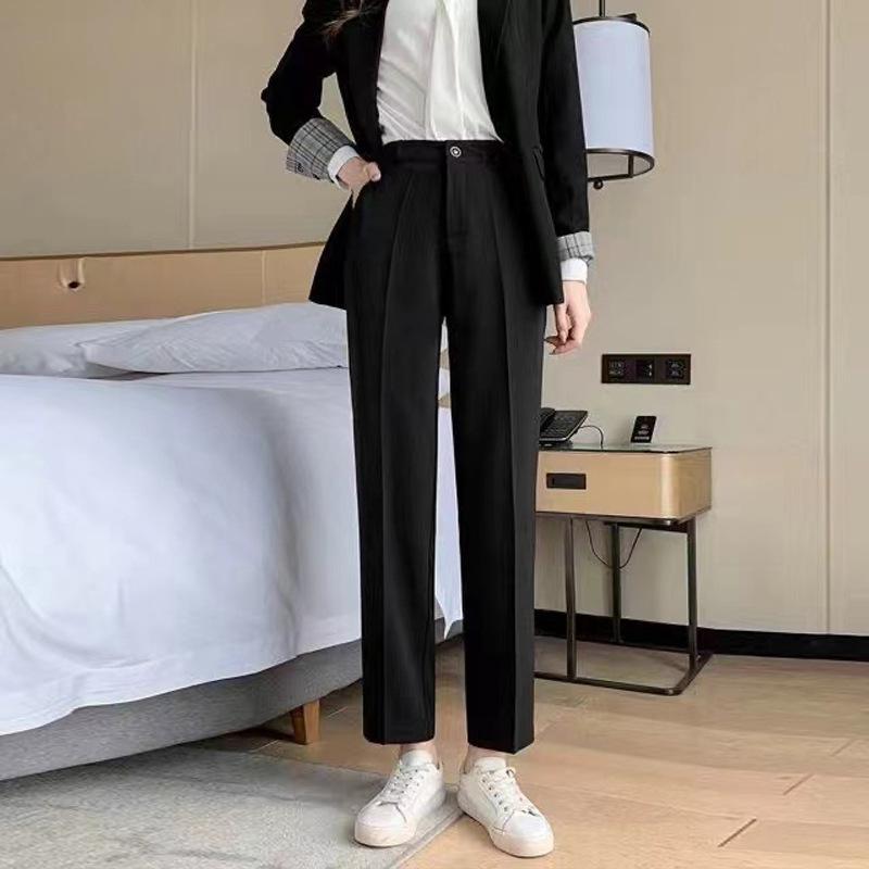 パンツ レディース 春夏 高見え スラックス 黒 ブラック 美脚 ハイウエスト ゆったり ストレート 伸縮..