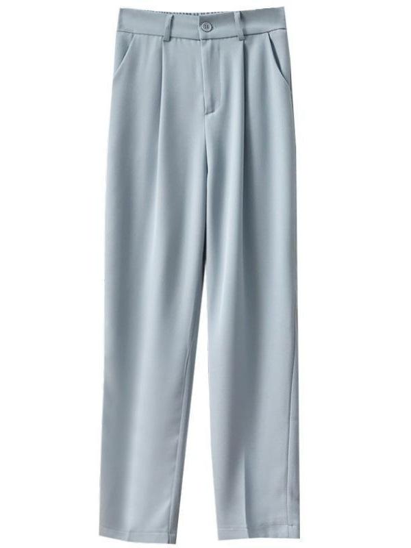 パンツ レディース 春秋 韓国風 デザイン 高見え ハイウエスト ゆったり 着痩せ ストレート ワイドレッ..