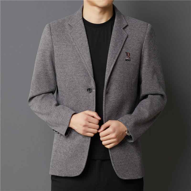ジャケット 男性用 テーラードジャケット 秋冬 パパ ビッグシルエット レギュラー丈 ポリエステル 洗濯機洗い可能 グレー 深グレー コーヒー 浅コーヒー 170 175 180 185 190