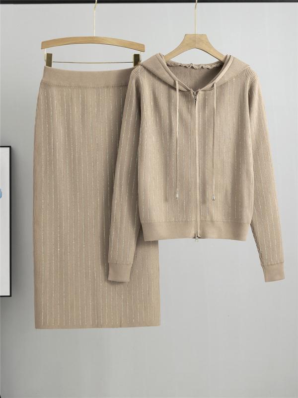 アンサンブル レディース 春物 セットアップ カーディガン 膝丈スカート エレガント 上品 きれいめ 清楚 オフィスカジュアル お呼ばれ デート ブラック ブルー ベージュ ホワイト ピンク系(4)