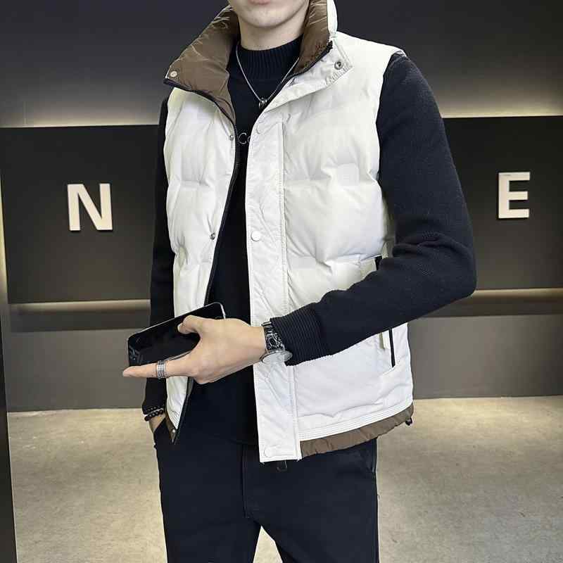 ダウンベスト メンズ ファッション 立襟 秋冬 防寒 あったか 暖かい スリム 軽量 アウター 上着 男性用..
