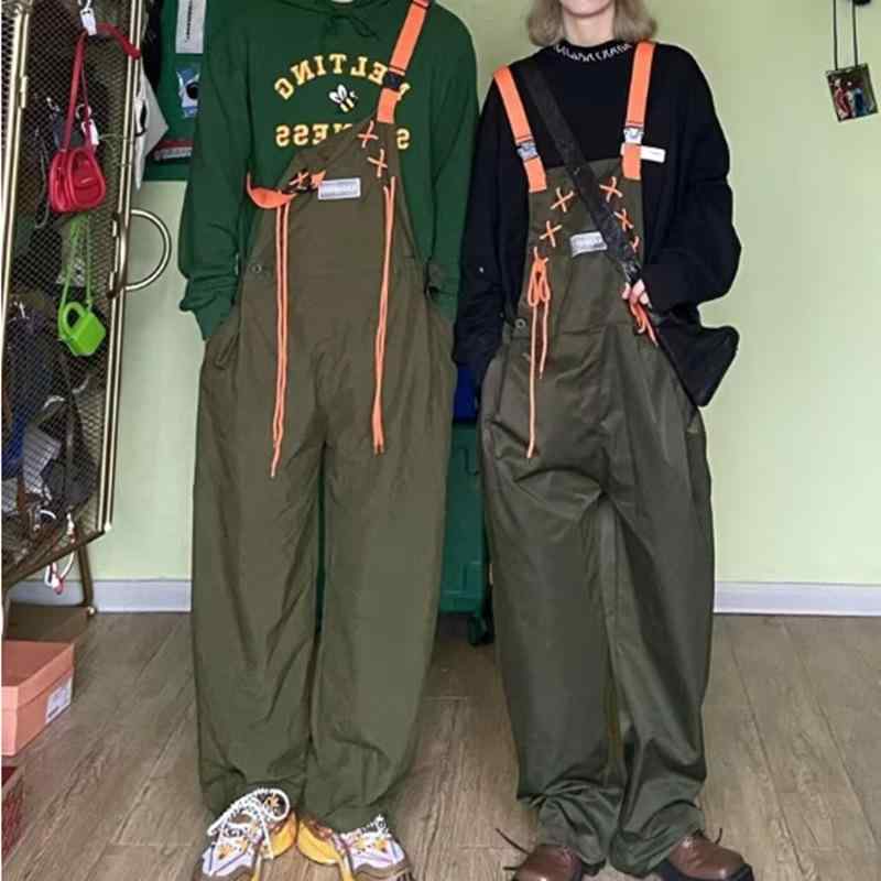 オーバーオール 男性用 ゆったり 9分丈パンツ ミリタリー ワークパンツ 綿混紡 ブラック カーキ ベージュ 春夏