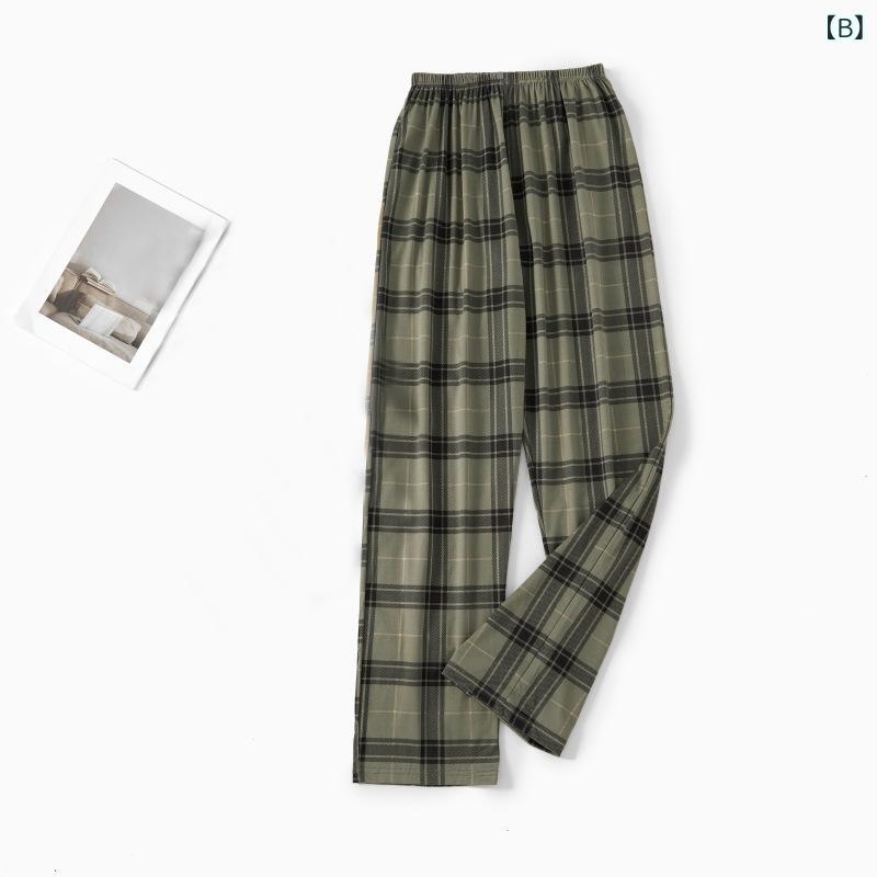 パジャマ メンズ 男性用 コットン ズボン下 部屋着 ルームウェア 長ズボン 春秋冬 薄手 全綿 伸縮性 吸湿性 普段使い