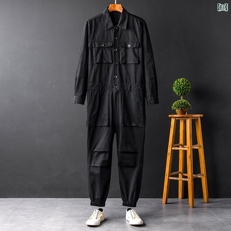 セットアップ メンズ 男性用 長袖シャツ ロングパンツ カーゴパンツ ミリタリー ワーク ウェア 綿 春秋 普段使い