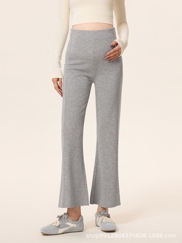 マタニティ パンツ 秋冬 小柄な方向け 妊婦 ズボン フレア 美脚 伸縮性 ウエストゴム 産前 産後 リラッ..