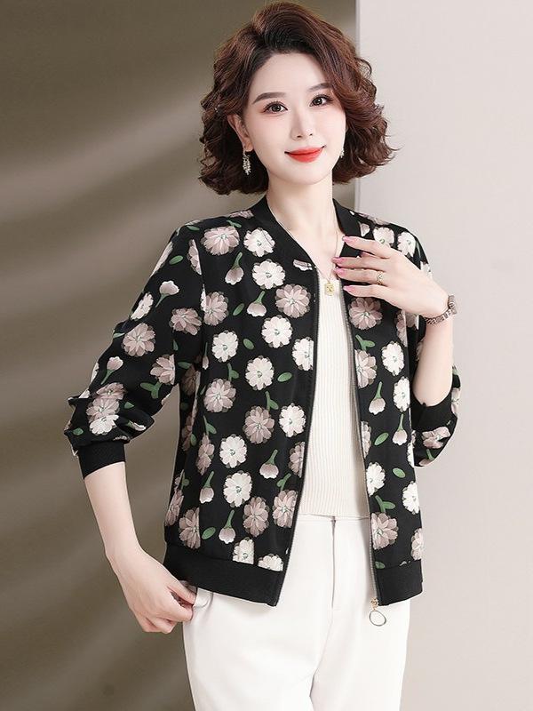 ジャケット レディース 春秋 薄手 長袖 カーディガン 花柄 ヒョウ柄 ゆったり ミセス 婦人服 体型カバー おしゃれ かわいい 通勤