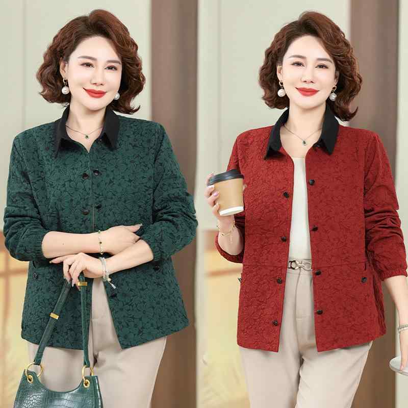 楽天Tanzanアウター レディース ミセス ポリエステル 長袖 ジャケット ワインレッド ブラウン カーキ 大きいサイズ ゆったり 体型カバー 40代 50代 60代 70代 春秋 通勤 普段使い