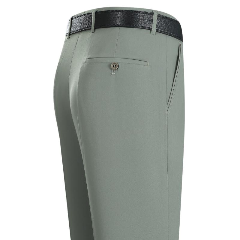 パンツ 男性用 桑蚕丝混紡 ビジネス フォーマル ストレートパンツ サマーパンツ 紳士服 ミドルエイジ 青年 ノンアイロン 薄手 ブラック ネイビー ブルー グリーン グレー ベージュ カーキ ホワイト 日常